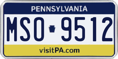 PA license plate MSO9512