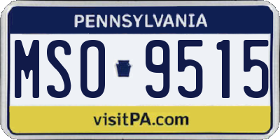 PA license plate MSO9515