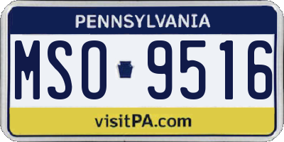 PA license plate MSO9516