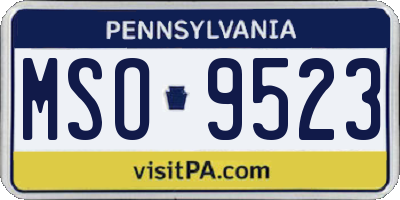 PA license plate MSO9523