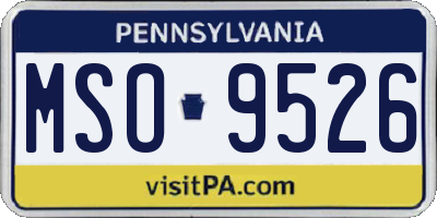 PA license plate MSO9526