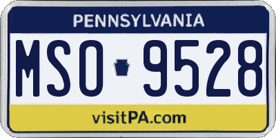 PA license plate MSO9528