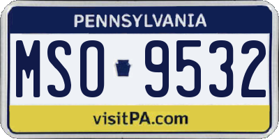 PA license plate MSO9532