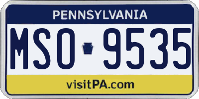 PA license plate MSO9535