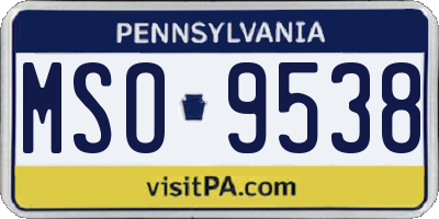 PA license plate MSO9538