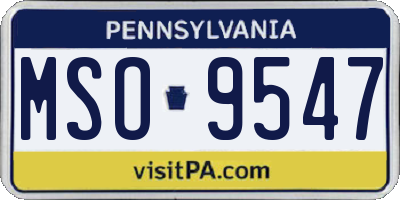 PA license plate MSO9547