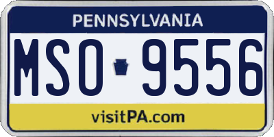 PA license plate MSO9556
