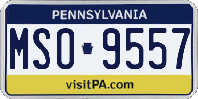 PA license plate MSO9557