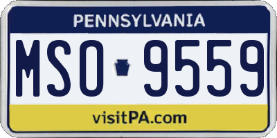 PA license plate MSO9559