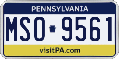 PA license plate MSO9561
