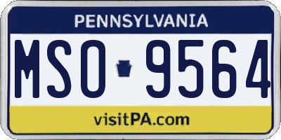 PA license plate MSO9564