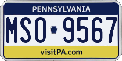 PA license plate MSO9567