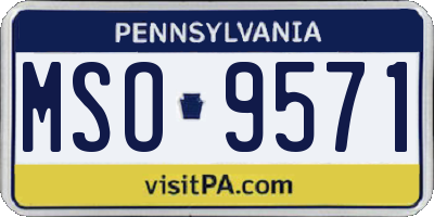 PA license plate MSO9571