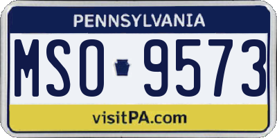 PA license plate MSO9573