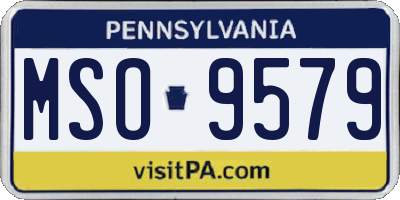 PA license plate MSO9579