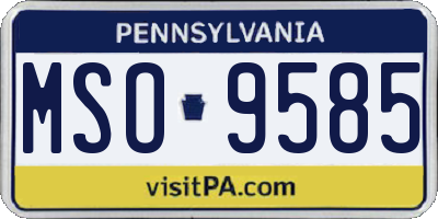PA license plate MSO9585