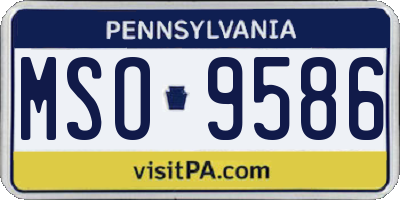 PA license plate MSO9586