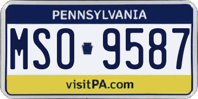 PA license plate MSO9587