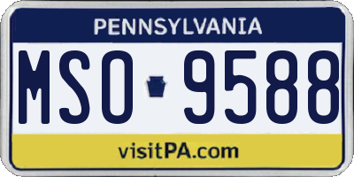 PA license plate MSO9588