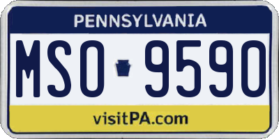 PA license plate MSO9590