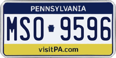 PA license plate MSO9596