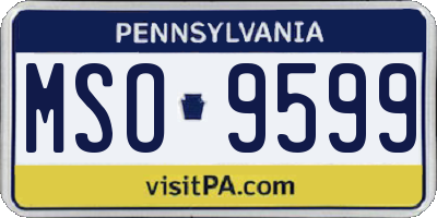 PA license plate MSO9599
