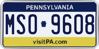 PA license plate MSO9608
