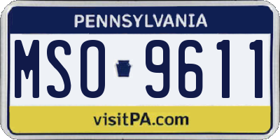 PA license plate MSO9611