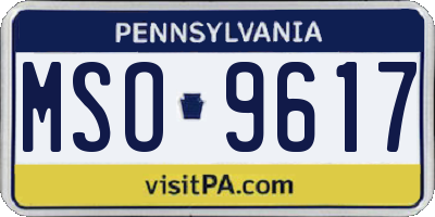 PA license plate MSO9617