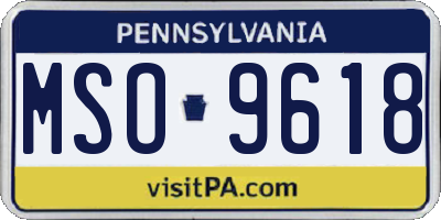 PA license plate MSO9618