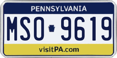 PA license plate MSO9619