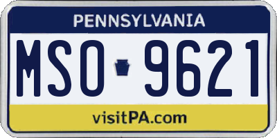 PA license plate MSO9621