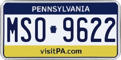 PA license plate MSO9622