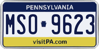 PA license plate MSO9623