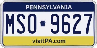 PA license plate MSO9627
