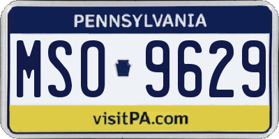 PA license plate MSO9629