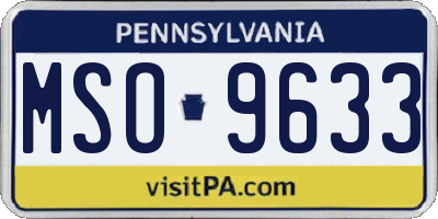 PA license plate MSO9633