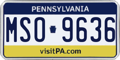 PA license plate MSO9636