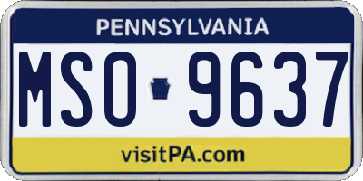 PA license plate MSO9637