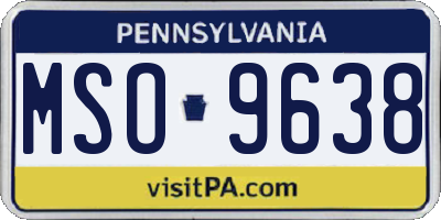 PA license plate MSO9638