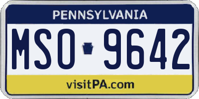 PA license plate MSO9642