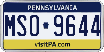 PA license plate MSO9644