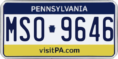 PA license plate MSO9646