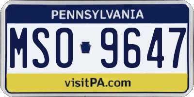 PA license plate MSO9647