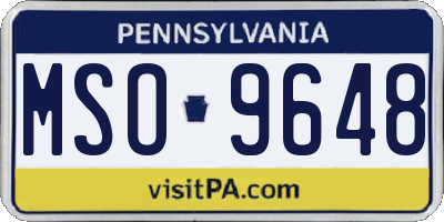 PA license plate MSO9648