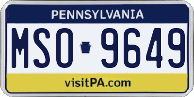 PA license plate MSO9649