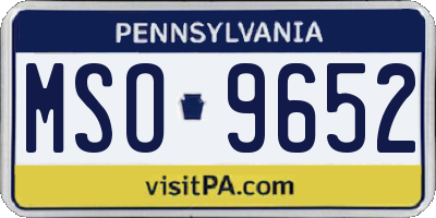 PA license plate MSO9652