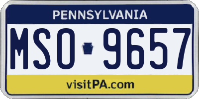PA license plate MSO9657