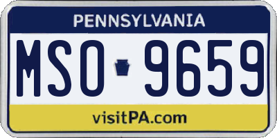 PA license plate MSO9659