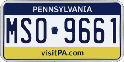 PA license plate MSO9661